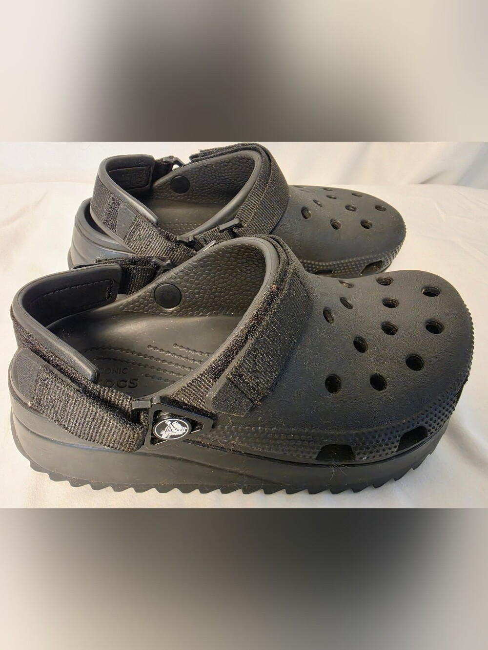 Crocs Classic Hiker Clog Black Platform Sandals Men 5 Women 7